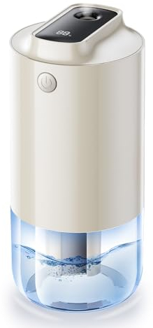 Jurqqqer Tragbarer kleine Luftbefeuchter, Silberionen Antibakteriell, 250ml Mini Kaltnebel-akku Luftbefeuchter für Auto, Automatischer-Ein/Aus, persönlicher Luftbefeuchter für Reisen, Büro - Weiß