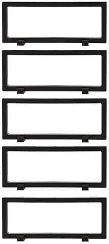 3D-Schweberahmen 5 Stück 3D Floating Display Show Case Rechteck Hängerahmen for Medaillon Münze Schmuck Pin(Color:Black)