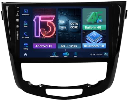 MISONDA Autoradio Integrata 4G/DAB+ Auto Android per Nissan X-Trail/T32/Qashqai/J11/T31/J10 2013-2017 - 6G+128G - Fotocamera posteriore gratuita - 10 pollici IPS - GPS SWC/WiFi/BT/Carplay/RDS