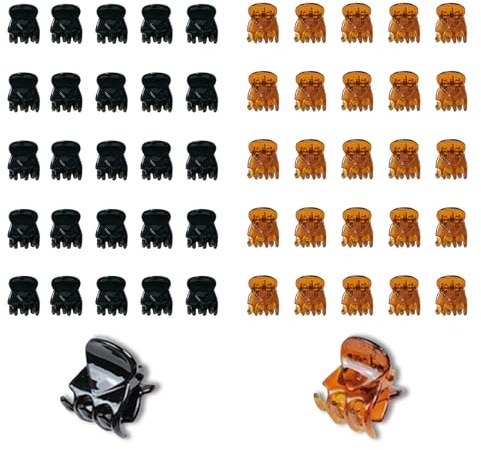 50 Stück Mini Haarspangen - Klein Haarklammer aus Kunststoff, Haarschmuck für Frauen und Mädchen