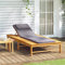 HEFZGDB Sonnenliege mit Dunkelgrauem Kissen & Auflage Massivholz Akazie Feldbett Gartenliege Strandkorb Geeignet für Pool, Terrasse, Garten.