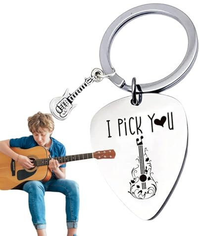 Joberio Porte-clés médiator de guitare,porte-clés médiator de guitare | Gravé I PICK YOU Guitar Plectrum Bijoux pour débutants,Accessoires de jeu de guitare pour les amateurs de guitare, jeunes hommes