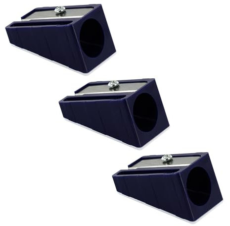 KUM AZ105.01.16-B - Anspitzer bis 17 mm Stifte, blau, Spezialanspitzer 100-70, 3er Multipack, Spitzer für dicke Stifte