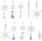 KINDPMA 16 Stück Acryl Eiszapfen Schneeflocke Anhänger Christbaumschmuck Weihnachtsdeko Weihnachtsanhänger Weihnachtsbaum Kristall Dekorationen für Weihnachtsbaumschmuck