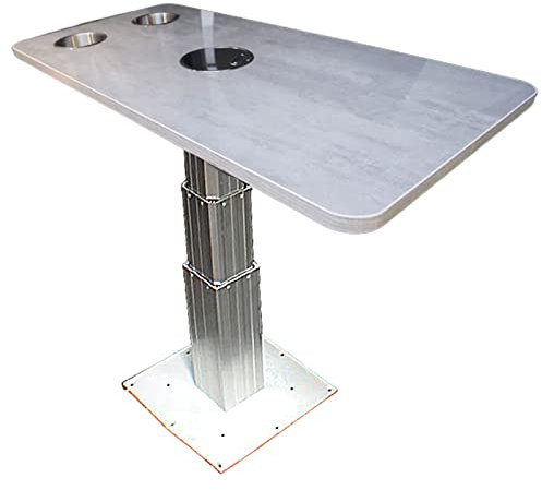 Table réglable en bois massif avec pieds télescopiques en alliage d'aluminium pour camping-car, caravane, yacht, camping-car, table amovible, pieds de meubles 3 sections style D (1 pièce)