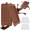 TNOMSNO 2PCS Molde Chocolate, Molde Turron Moldes para Barra de Chocolate Profundos de Silicona y 2 Rascadores, Molde de Chocolate Profundo para Bombones, Pralinés