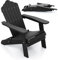 COSTWAY Adirondack Stuhl klappbar, wetterfester Adirondack Chair aus Kunststoff, Gartensessel mit hoher Rückenlehne & Breiten Armlehnen für Garten, Terrasse, 180 kg Tragfähigkeit (Schwarz)