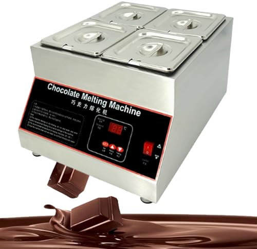 ZIXIAOS Macchina per Temperare Il Cioccolato, Scioglitore di Cioccolato Ad Aria Calda, 1/2/4 Serbatoi per 12 Litri di Cioccolato, con Controllo della Temperatura, per Latte E Formaggio Zuppa,4tank