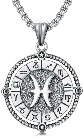 ROMANTICWORK 12 Sternzeichen Kette 925 Sterling Silber Konstellation Konstellation Anhänger Sternzeichen Halskette Horoskop Schmuck Geschenke für Damen Herren