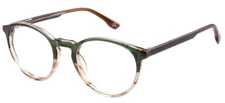 Botaniq Brille mit Sehstärke für Herren optional mit Sonnenbrillentönung oder Blaulichtfilter, Rund, gefertigt aus Acetat (inklusive Brillenetui)