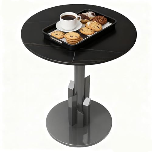 Cre Cra Table d'appoint Ronde marbre pour Salon Bout de Canapé Tables d appoint métal Gris