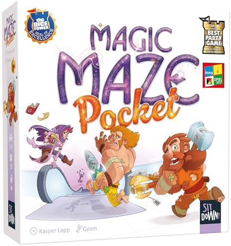 Sit Down | Magic Maze Pocket | Board Game | Ages 8+ | 2-8 Players | 15 Minutes Playing Time, Illustrated Box