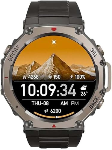 Reloj Inteligente Deportivo Sekoda con GPS, Estilo Militar, For Hombre, con Llamadas Bluetooth, Monitor De Actividad Y Modos Deportivos for Android E iOS(Black)