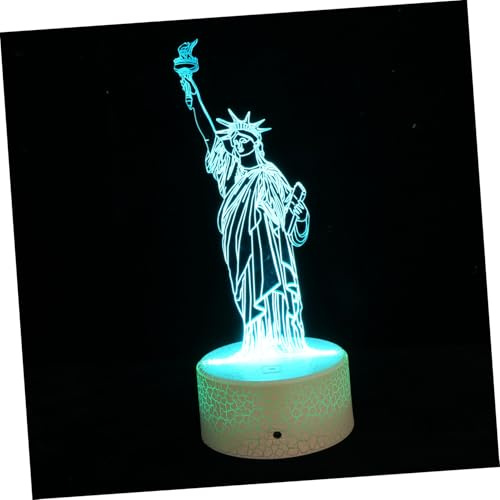 LED Nachtlicht Freiheitsstatue 1 Satz Weiß Acryl USB Ladefunktion | 3d-tischleuchte mit Touch und Fernbedienung, für Wohn und Kinderzimmer, USB Kabel Enthalten