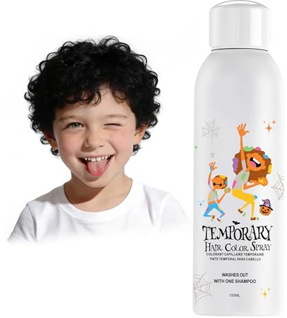 Schwarze Temporäre Haarfarbenspray, Sofortige Farbige Haarfarben-Alternative für Frauen Männer, Abwaschbar, Schnelles Styling für Party Cosplay Weihnachten Halloween, 150ml