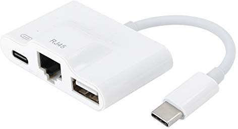 MSDFNSDOL USB C Ethernet Adapter, Wired Network Card for Computers and Tablets, Fast 90Mbps RJ45 to Type C Converter with SD/TF Card Reader, Compatible with iPad Pro 2018, P20/P20