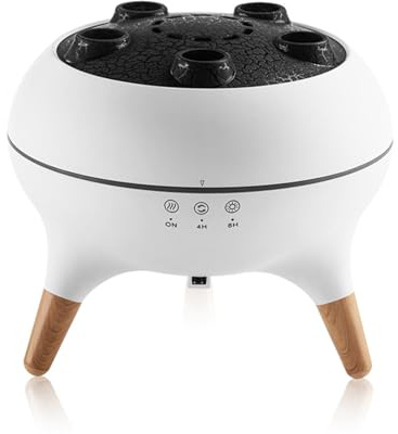TECKZOON Flammen Aroma Diffuser 250ml, Ultraschall Luftbefeuchter & Duftöl Diffuser mit 2 Sprühmodi, 7 LED-Farben, Timer-Funktion & Flammeneffekt, Leiser Air Diffuser mit Quallen-Nebelring