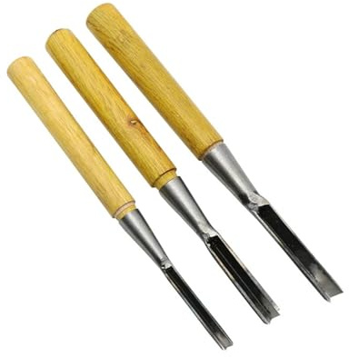 3 Piece Professional Wood Chisels Set,Woodworking Tools V Type Exposedness Triangle Chisel Woodworking Chisels Hand Wood Carving for Carving Blank Tools,7-12MM