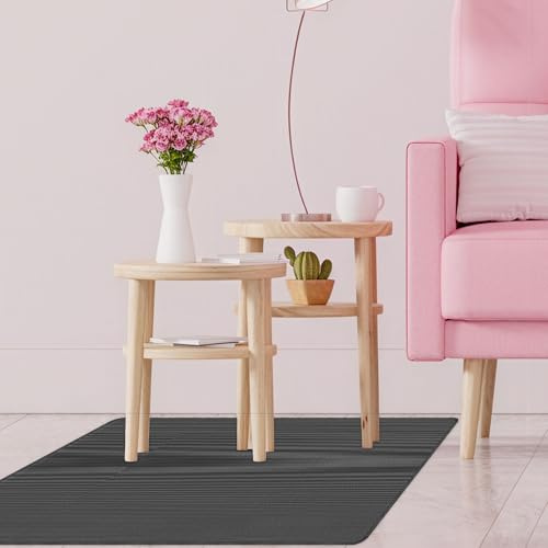 Protector para Suelo 60 x 120 cm Resistente a Los Arañazos Alfombrilla de Protección para El Suelo Lavable Silla de Oficina Baldosas Suelos Duros, Gris Oscuro