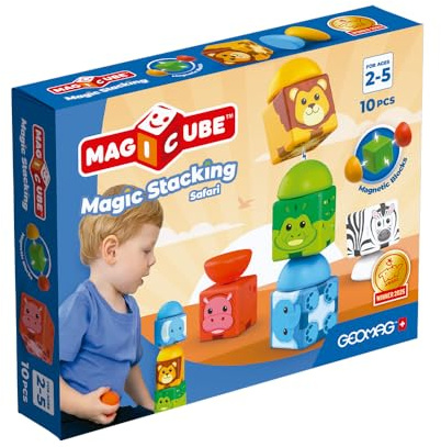Geomag Magnetspielzeug Magicube Stacking Safari 10-teilig Bausteine