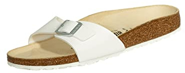 Birkenstock Damen Pantolette Madrid Birko-Flor schmal, 00040733360, 36 EU, White 040733