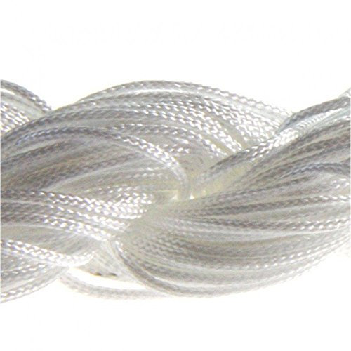 Elysée Lot 30 Mètres Fil Nylon Cordon Bijoux 1 mm pour Création Shamballa - Blanc