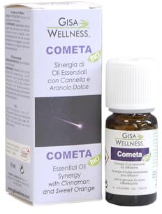 Gisa Wellness - COMETA- Sinergia Avvolgente con Agrumi ed Oli Essenziali - [10ml] - 100% Puri e Naturali di Arancio dolce, Cannella, Chiodi di Garofano - Per Aromaterapia - Made in Italy