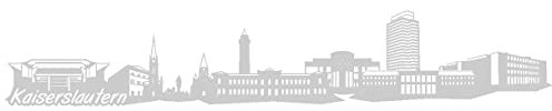 Samunshi® Wandtattoo Kaiserslautern Skyline Wandaufkleber 250 x 44cm silbermetalleffekt