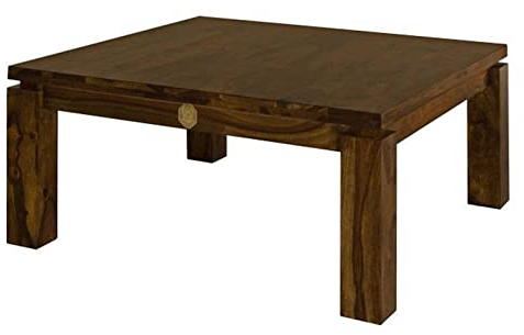 Massivmoebel24.de | Metro Life eleganter Couchtisch aus Sheeshamholz #175 - Life Honey lackiert | 90x90x45 cm | Massivholztisch Fernsehtisch Beistelltisch