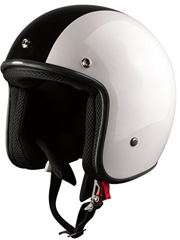 BHR Retro' 711 94026 Casco Demi-Jet da uomo, L, Bianco e Nero