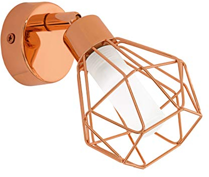 EGLO LED Wandlampe Zapata, Deckenlampe, Wandstrahler aus Metall und satiniertem Glas, Wohnzimmerlampe in Kupfer, Weiß, Flurlampe inkl. G9 Leuchtmittel, warmweiß