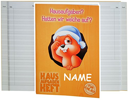 alles-meine.de GmbH Hausaufgabenheft - Eichhörnchen - Hatten wir welche ? - incl. Name - für Faule - ohne Vortragen der Stunden ! - Schule - incl. Schutzhülle & bunten Seiten..