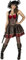 DEGUISE TOI - Déguisement Pirate baroque rouge et noir femme - Robe - Chapeau - L - Rouge - Déguisements adultes - 100% Polyester - Lavable à la main - Carnaval
