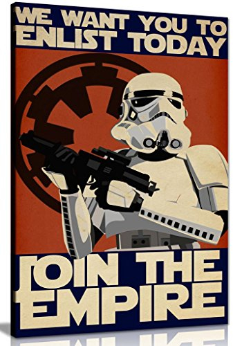Bild/Druck auf Leinwand mit Motiv von Star Wars (Krieg der Sterne), Propaganda Enlist Join The Empire, Wandkunst, A1 76x51 cm (30x20in)