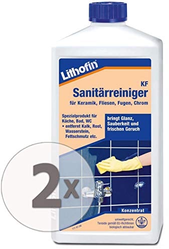 Lithofin KF Sanitärreiniger 2 l - Konzentrat - sehr ergiebig - säurehaltig - selbstwirkend - angenehm im Geruch