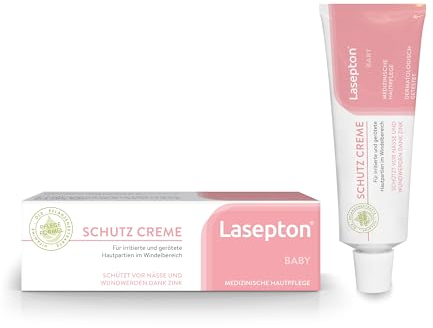 Lasepton Baby Schutz Creme, 80 ml: Schutzcreme für Pflege und Schutz im Windelbereich, Creme mit Zinkoxid und Aloe Vera, gegen Nässe und Juckreiz, wirkt beruhigend