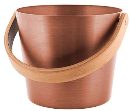 Rento Sauna Emmer met een beugel van bamboehout - koper/bruin