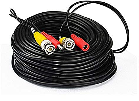 MASO Câble d'alimentation vidéo BNC 100 m RCA DC pour caméra de vidéosurveillance de voiture et enregistreur vidéo numérique