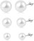 3 Paare ohrstecker perlen silber 925 perlen ohrringe damen Ohrhänger für Frauen Weiß Süßwasserperlen Ohrschmuck 6mm/8mm/10mm.