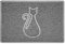 Nicoman CAT Embossed Shape Door Mat Dirt-Trapper Jet-Washable Doormat-(Use Indoor or Sheltered Outdoor)-(60x40cm/23.6x15.7inches, Small) Grey