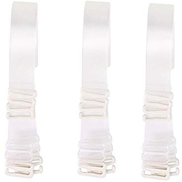 Lansonee 3 Pairs Invisible Soft Clear Non-Slip Adjustable Transparent Replacement Shoulder Bra Strap (1cm)