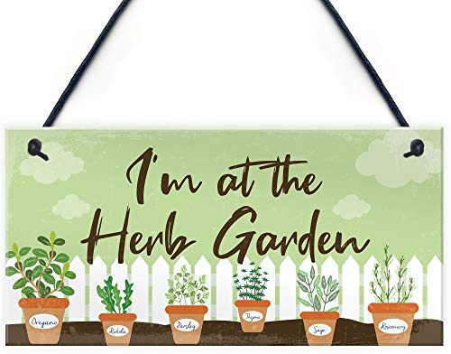 Red Ocean Novelty Garden Signs And Plaques Herb Garden Sign Shed Sign Home Decor Gift Keepsake