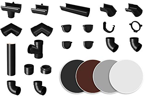 RAINWAY S Regenrinnen System (Rinnenendstück mit Dichtlippe links grau) - PVC-U Kunststoff in 4 Farben, für Dachflächen < 100m² empfohlen, Endstück Endkappe