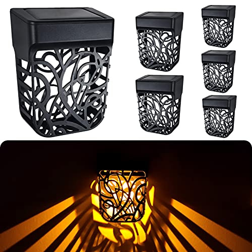 Chipark Solar Fence Lights Garden Outdoor Solar Powered Wall Light IP65 Waterproof Solar LED Wireless Lights for Yard Deck Roof Patio Stairway Gate Lighting Decoration 6 Pack(Warm White)