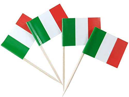 JBCD Italienische Zahnstocher-Flagge, kleine Cupcake-Flaggen, 200 Stück