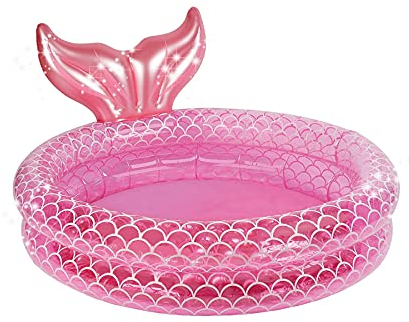 Aufblasbares Swimmingpool,Schwimmbecken,2 Ringen Planschbecken,Aufblasbarer Pool, Kinderpool,Babypool,Tragbare Badewanne,Kinder