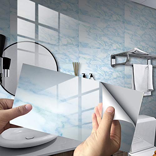 Rettangolo Adesivi per Piastrelle da Cucina, Hiser 3D Marmo Stampa Mosaico Impermeabile Adesivo da Parete Formato Autoadesivo Decorativo per Bagno Decorazioni, 30x15cm (Blu,16Pezzi)