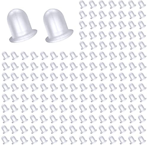TOAOB 1000 Piezas Tuercas Pendientes 5 mm x 4 mm Silicona Transparente Cierres Pendientes Tapón de Seguridad Tope Posterior de Goma para Hacer Joyería Bisutería Manualidad Fabricación de Joyas