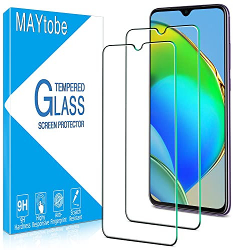 MAYtobe 2 Unidades Protector de Pantalla para Xiaomi Redmi 9, Redmi 9T, Redmi Note 8 Pro Cristal Vidrio Templado Antiarañazos, Antihuellas, Sin Burbujas, Dureza 9H, Ultra Transparente