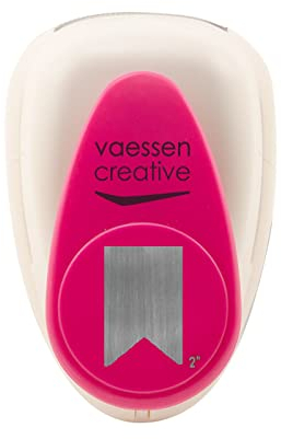 Vaessen Creative Motivstanzer Fahne - 2.8 x 4.2 cm - Stanzer für Bastelpapier, Tonpapier, Scrapbookpapier oder Decoupagepapier, Weiß/Rosa